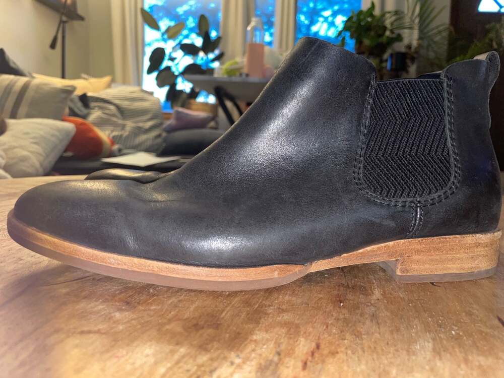 Kork-Ease Kama Black Leather Chelsea Ankle Boots
